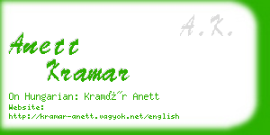 anett kramar business card